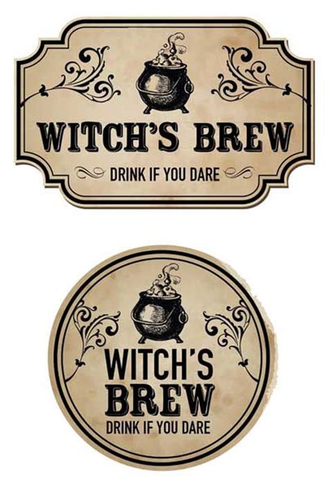 Witches Brew Printable Labels